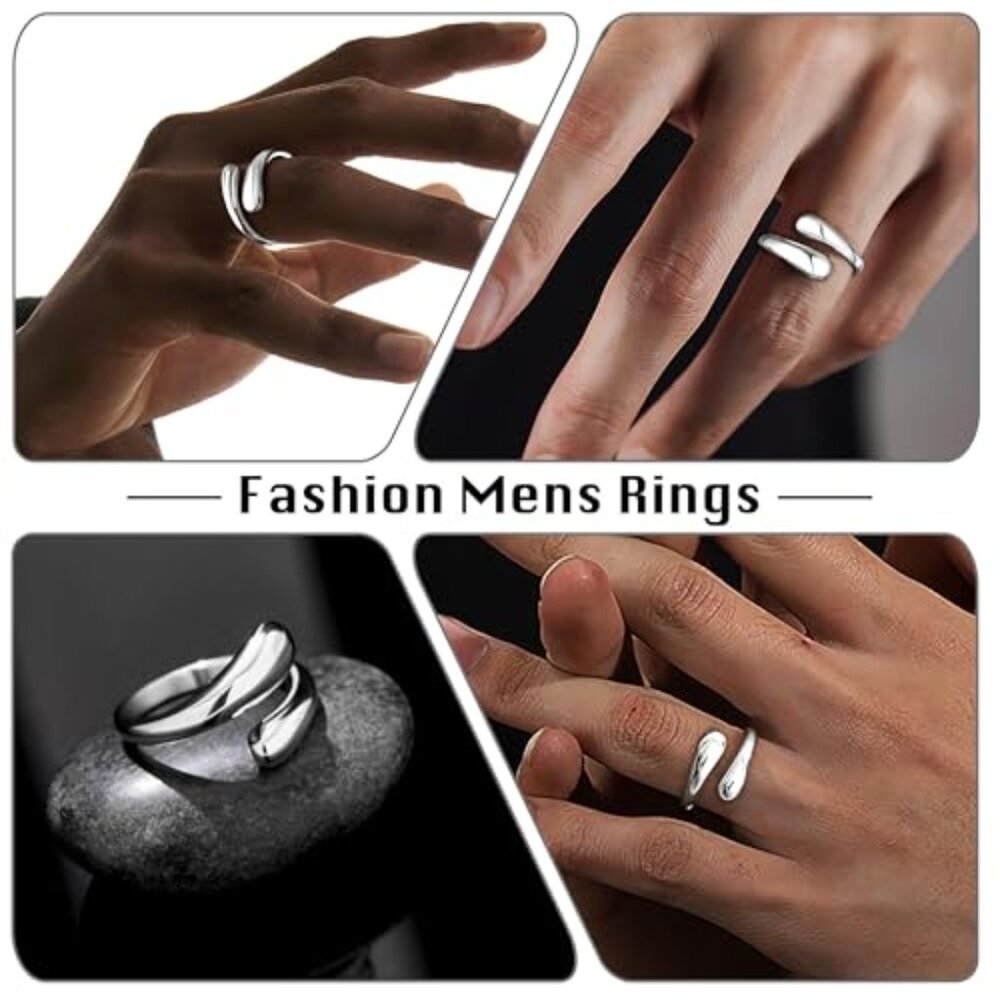 Chunky Dome Rings Stackable Adjustable Statement … - image 4